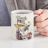 Texas Heritage Vintage Style Ceramic Mug Howdy Y’all and Lone Star State - Wonder Print Shop