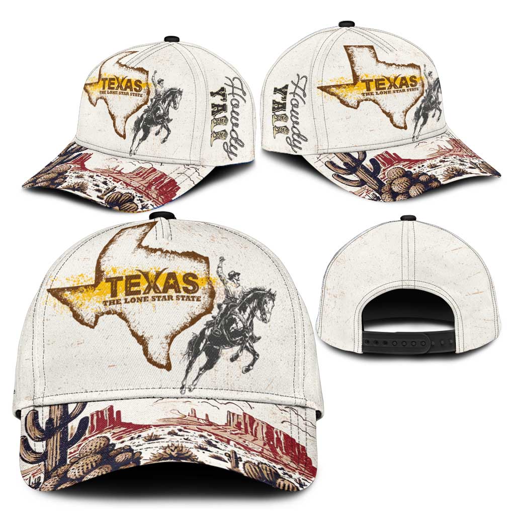 Texas Heritage Vintage Style Classic Cap Howdy Y’all and Lone Star State - Wonder Print Shop