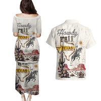Texas Heritage Vintage Style Couples Matching Puletasi and Hawaiian Shirt Howdy Y’all and Lone Star State - Wonder Print Shop