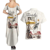 Texas Heritage Vintage Style Couples Matching Summer Maxi Dress and Hawaiian Shirt Howdy Y’all and Lone Star State - Wonder Print Shop
