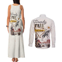 Texas Heritage Vintage Style Couples Matching Tank Maxi Dress and Long Sleeve Button Shirt Howdy Y’all and Lone Star State - Wonder Print Shop