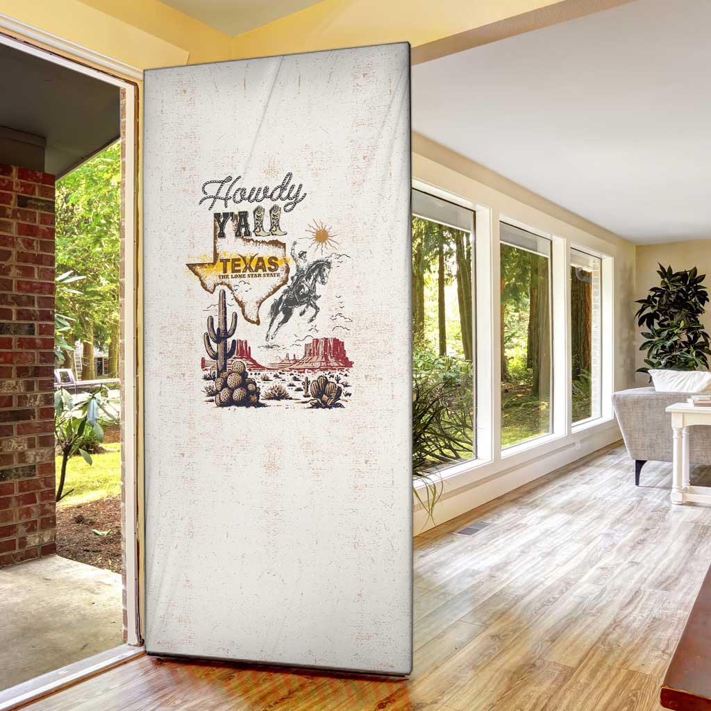 Texas Heritage Vintage Style Door Cover Howdy Y’all and Lone Star State - Wonder Print Shop
