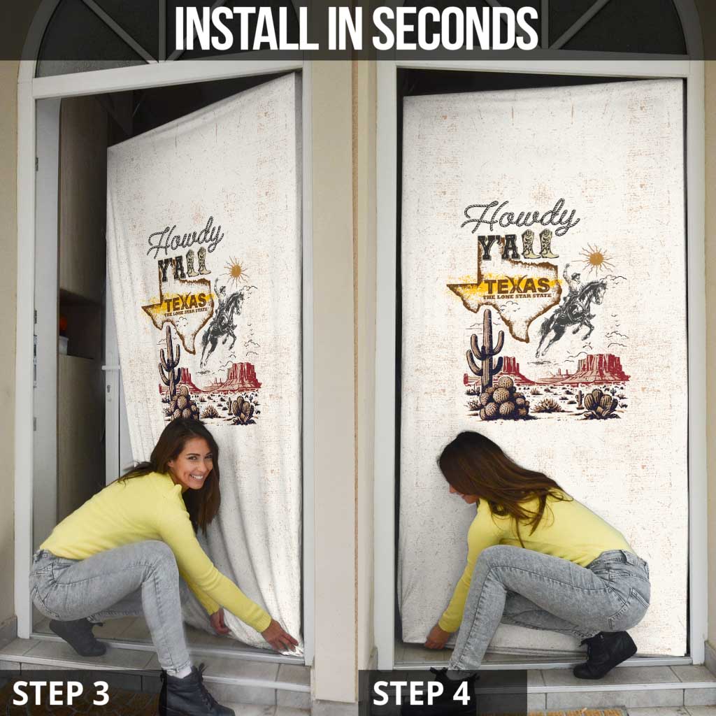 Texas Heritage Vintage Style Door Cover Howdy Y’all and Lone Star State - Wonder Print Shop