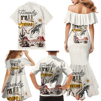 Texas Heritage Vintage Style Family Matching Mermaid Dress and Hawaiian Shirt Howdy Y’all and Lone Star State - Wonder Print Shop