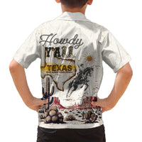 Texas Heritage Vintage Style Family Matching Off The Shoulder Long Sleeve Dress and Hawaiian Shirt Howdy Y’all and Lone Star State - Wonder Print Shop
