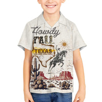 Texas Heritage Vintage Style Family Matching Off The Shoulder Long Sleeve Dress and Hawaiian Shirt Howdy Y’all and Lone Star State - Wonder Print Shop