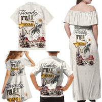 Texas Heritage Vintage Style Family Matching Off Shoulder Maxi Dress and Hawaiian Shirt Howdy Y’all and Lone Star State - Wonder Print Shop