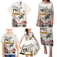 Texas Heritage Vintage Style Family Matching Puletasi and Hawaiian Shirt Howdy Y’all and Lone Star State - Wonder Print Shop