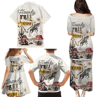 Texas Heritage Vintage Style Family Matching Puletasi and Hawaiian Shirt Howdy Y’all and Lone Star State - Wonder Print Shop