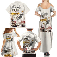 Texas Heritage Vintage Style Family Matching Summer Maxi Dress and Hawaiian Shirt Howdy Y’all and Lone Star State - Wonder Print Shop