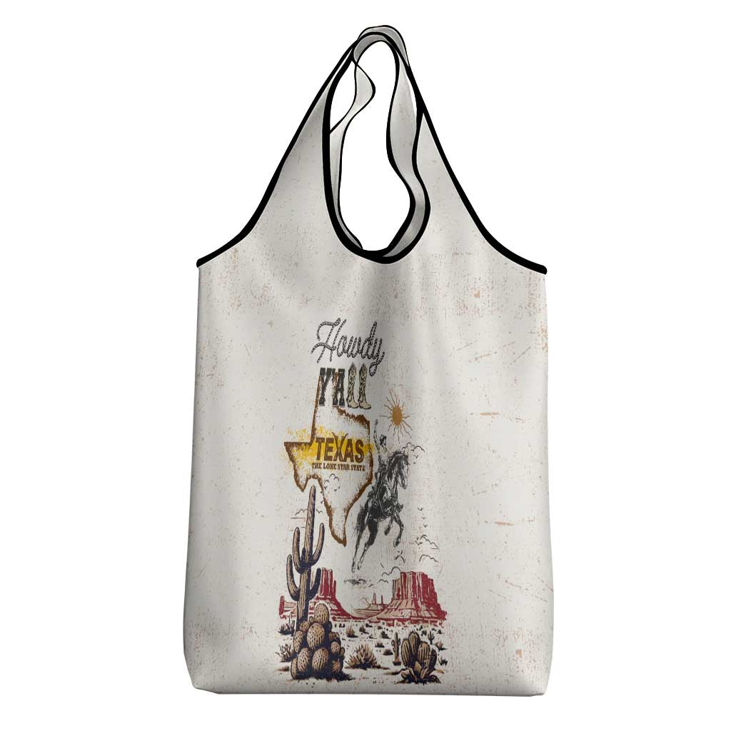 Texas Heritage Vintage Style Grocery Bag Howdy Y’all and Lone Star State - Wonder Print Shop