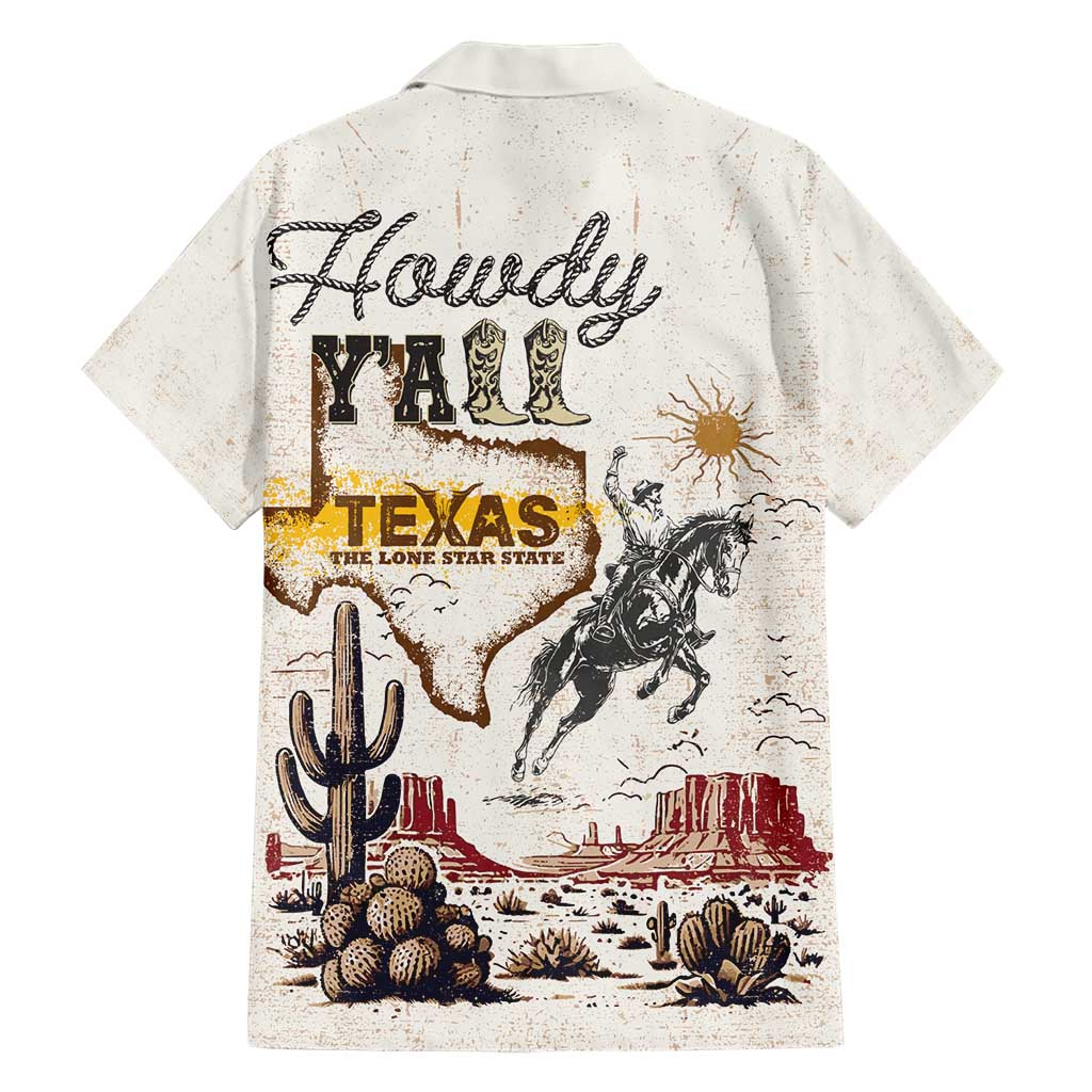 Texas Heritage Vintage Style Hawaiian Shirt Howdy Y’all and Lone Star State - Wonder Print Shop