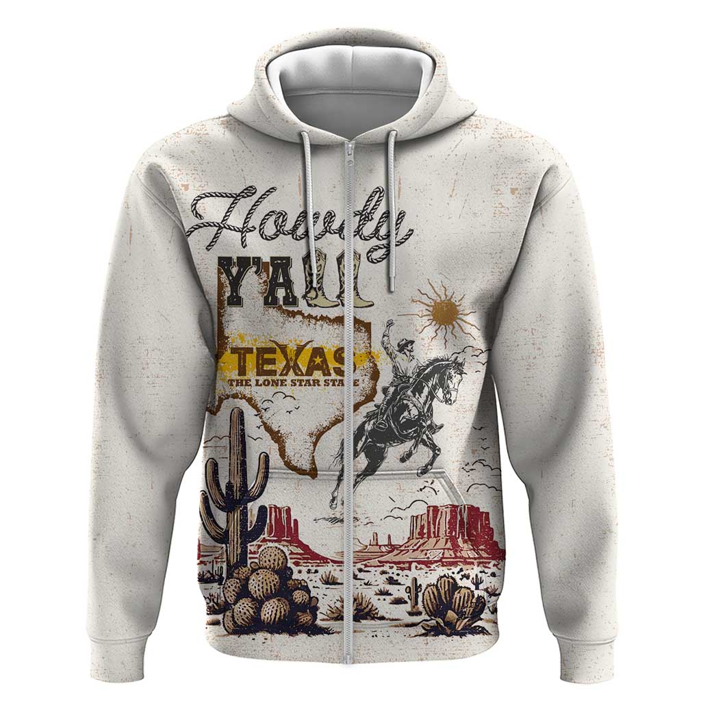 Texas Heritage Vintage Style Hoodie Howdy Y’all and Lone Star State - Wonder Print Shop
