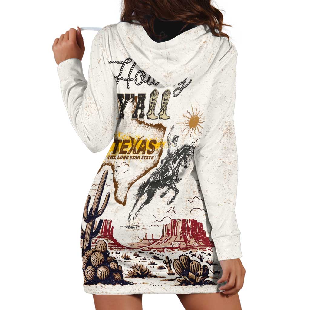 Texas Heritage Vintage Style Hoodie Dress Howdy Y’all and Lone Star State - Wonder Print Shop