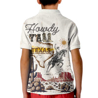 Texas Heritage Vintage Style Kid Polo Shirt Howdy Y’all and Lone Star State - Wonder Print Shop