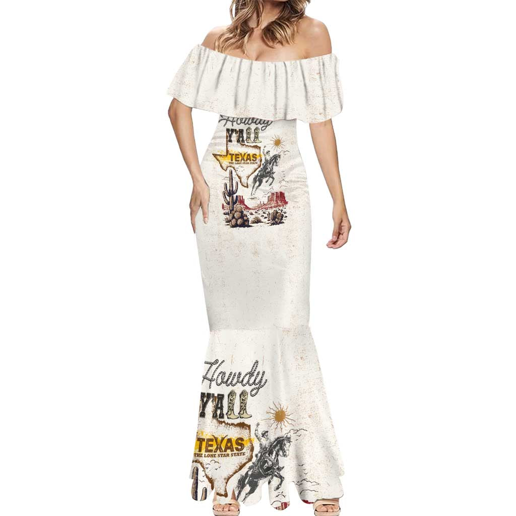 Texas Heritage Vintage Style Mermaid Dress Howdy Y’all and Lone Star State - Wonder Print Shop