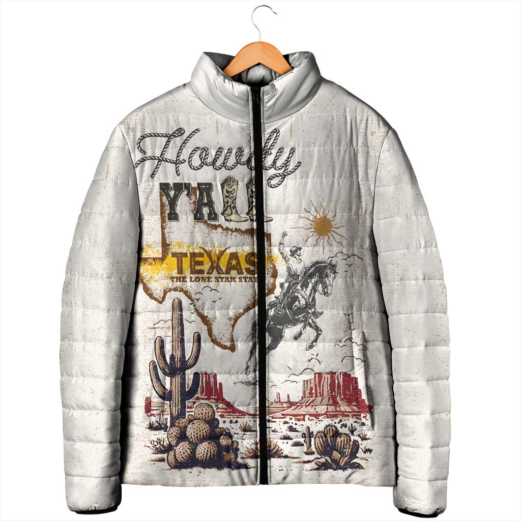 Texas Heritage Vintage Style Padded Jacket Howdy Y’all and Lone Star State - Wonder Print Shop