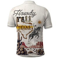 Texas Heritage Vintage Style Polo Shirt Howdy Y’all and Lone Star State - Wonder Print Shop
