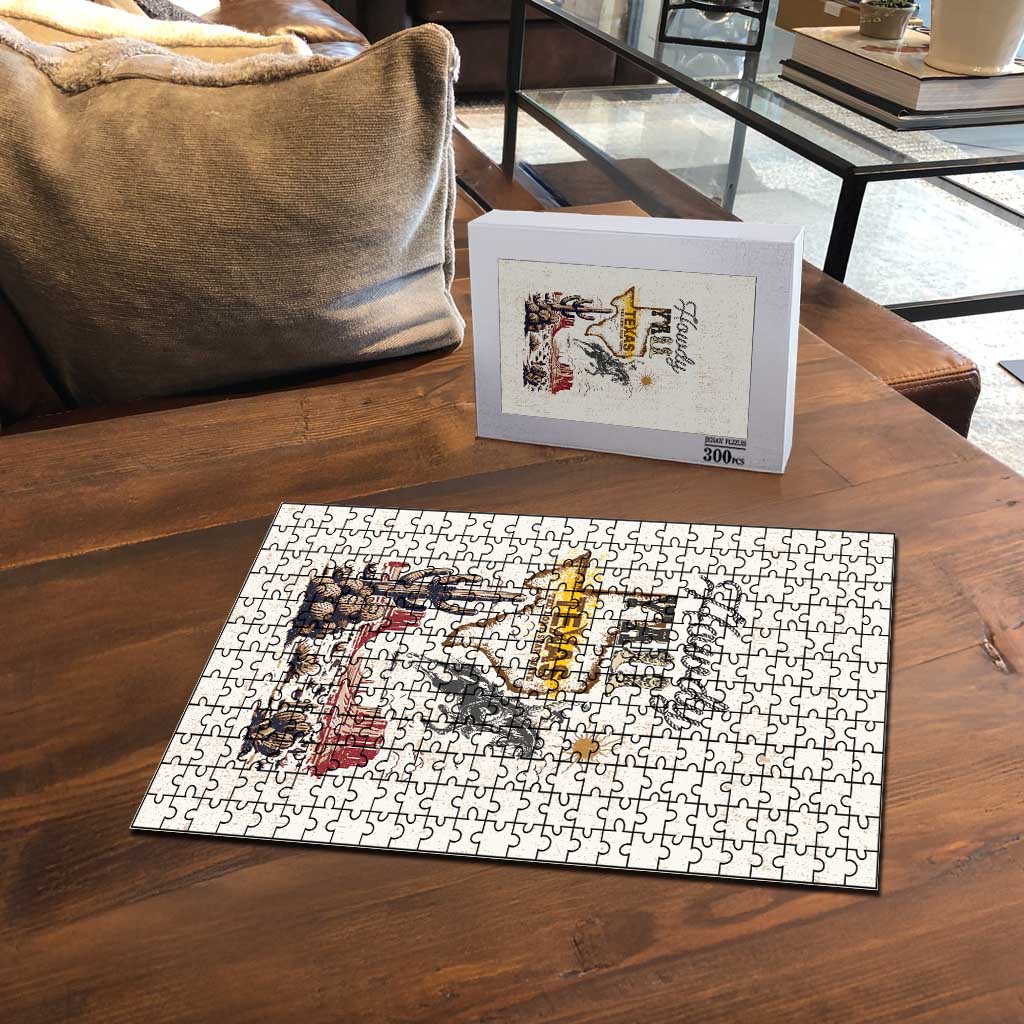 Texas Heritage Vintage Style Puzzle Howdy Y’all and Lone Star State - Wonder Print Shop