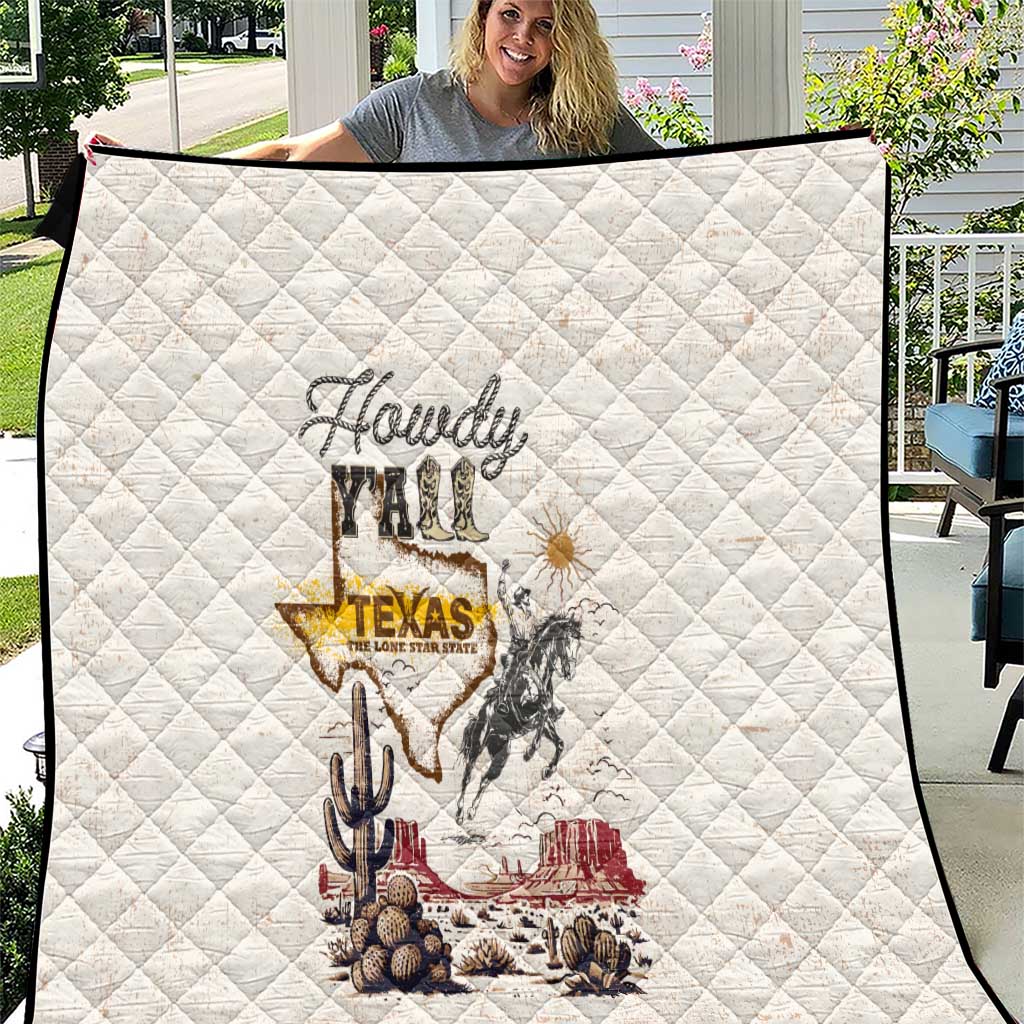 Texas Heritage Vintage Style Quilt Howdy Y’all and Lone Star State - Wonder Print Shop