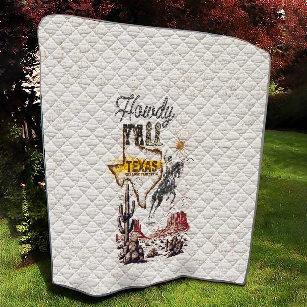 Texas Heritage Vintage Style Quilt Howdy Y’all and Lone Star State - Wonder Print Shop