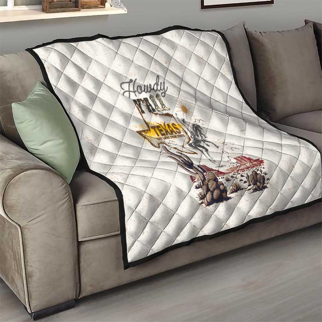 Texas Heritage Vintage Style Quilt Howdy Y’all and Lone Star State - Wonder Print Shop