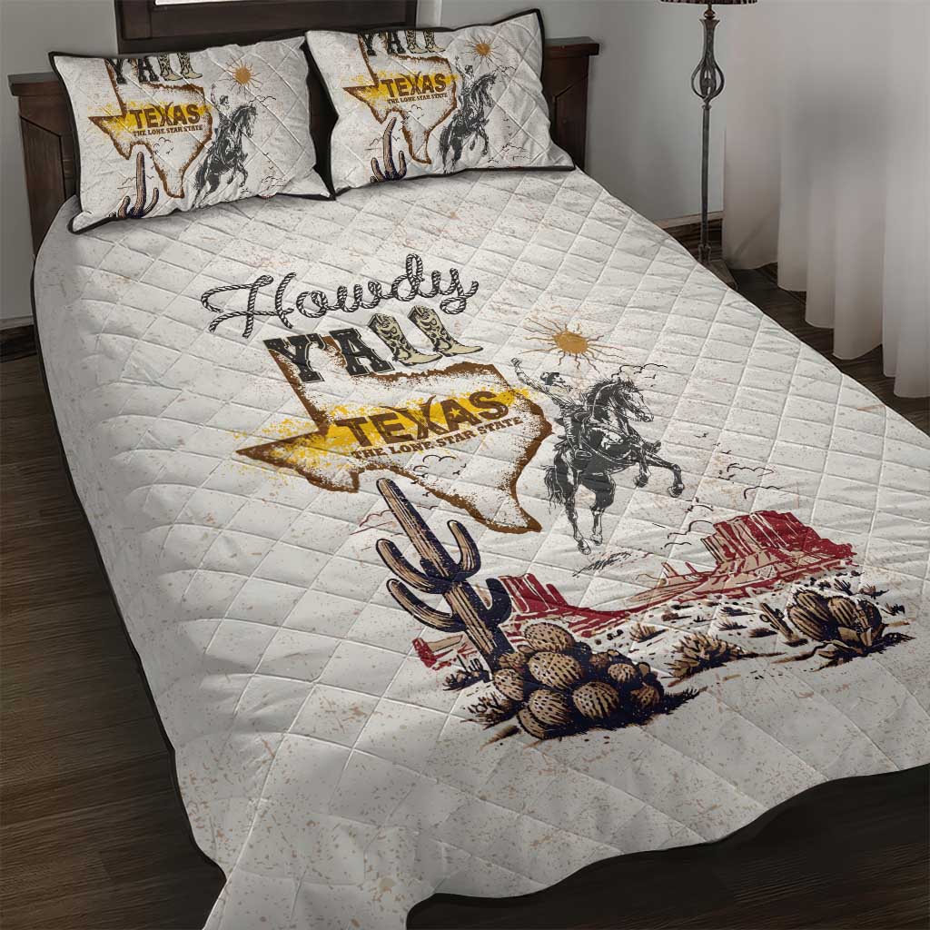 Texas Heritage Vintage Style Quilt Bed Set Howdy Y’all and Lone Star State - Wonder Print Shop