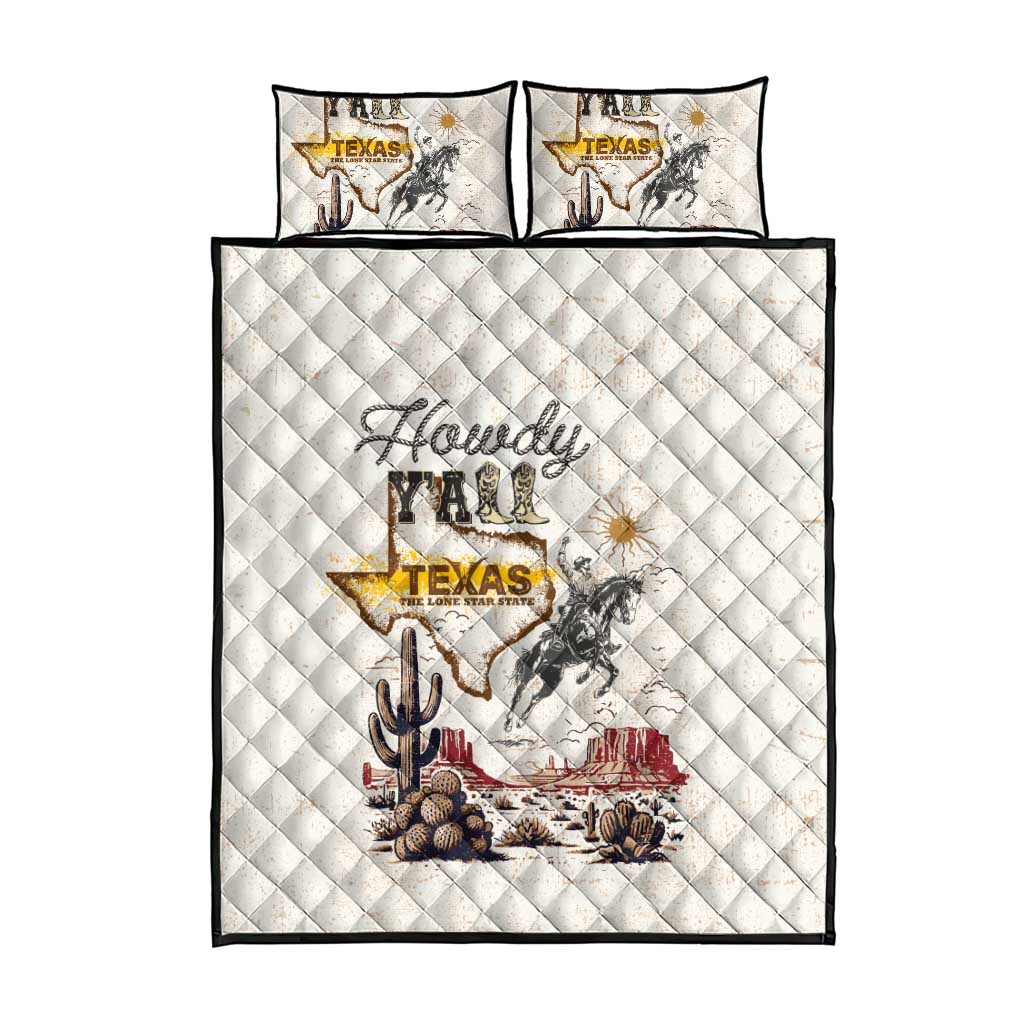 Texas Heritage Vintage Style Quilt Bed Set Howdy Y’all and Lone Star State - Wonder Print Shop