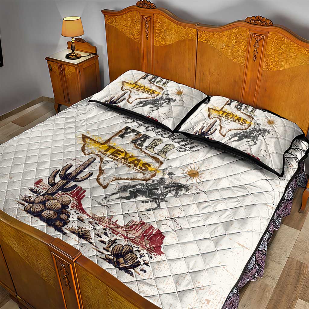 Texas Heritage Vintage Style Quilt Bed Set Howdy Y’all and Lone Star State - Wonder Print Shop