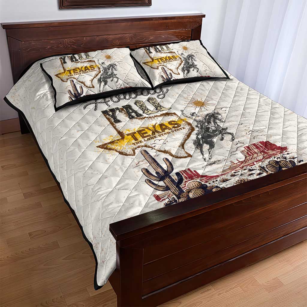 Texas Heritage Vintage Style Quilt Bed Set Howdy Y’all and Lone Star State - Wonder Print Shop