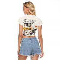 Texas Heritage Vintage Style Raglan Cropped T Shirt Howdy Y’all and Lone Star State - Wonder Print Shop
