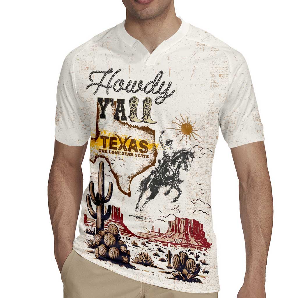 Texas Heritage Vintage Style Rugby Jersey Howdy Y’all and Lone Star State - Wonder Print Shop