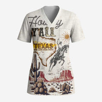 Texas Heritage Vintage Style Scrub Top Howdy Y’all and Lone Star State - Wonder Print Shop