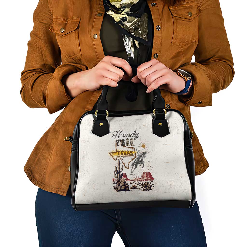 Texas Heritage Vintage Style Shoulder Handbag Howdy Y’all and Lone Star State - Wonder Print Shop
