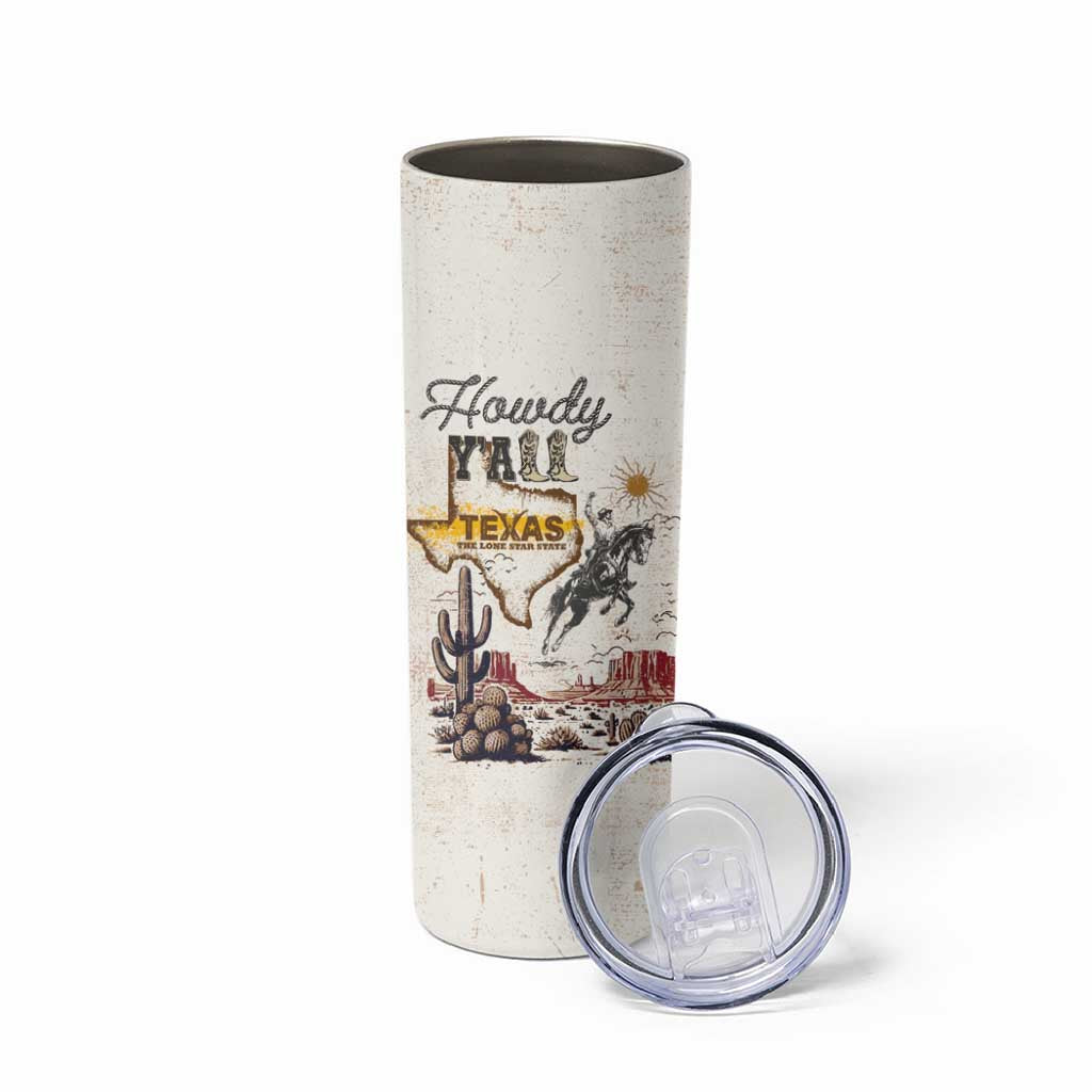Texas Heritage Vintage Style Skinny Tumbler Howdy Y’all and Lone Star State - Wonder Print Shop