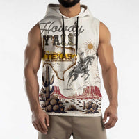 Texas Heritage Vintage Style Sleeveless Hoodie Howdy Y’all and Lone Star State - Wonder Print Shop