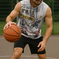 Texas Heritage Vintage Style Sleeveless Hoodie Howdy Y’all and Lone Star State - Wonder Print Shop