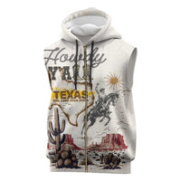 Texas Heritage Vintage Style Sleeveless Zip Hoodie Howdy Y’all and Lone Star State - Wonder Print Shop
