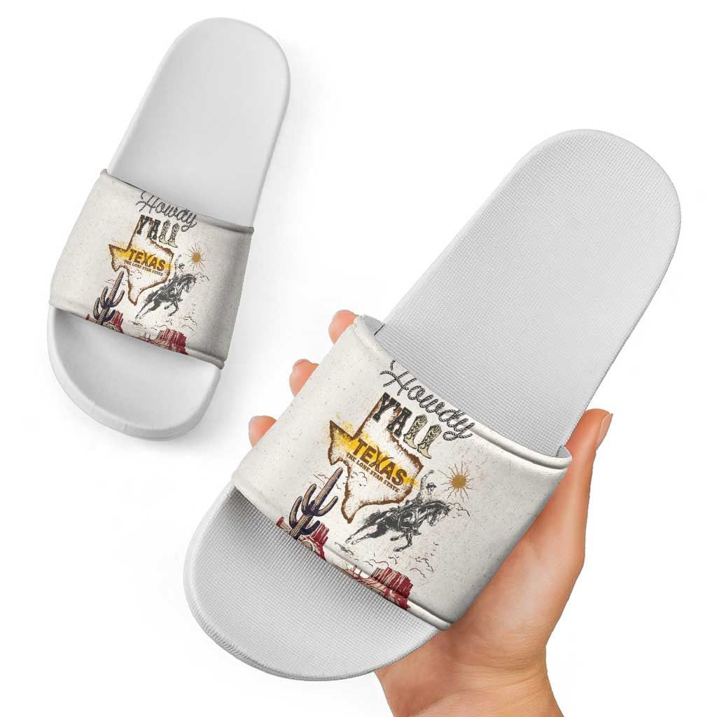 Texas Heritage Vintage Style Slide Sandals Howdy Y’all and Lone Star State - Wonder Print Shop
