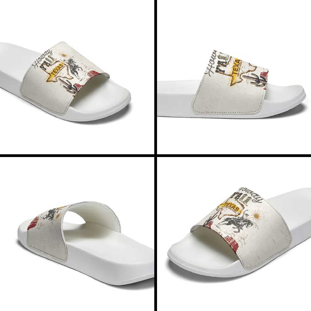 Texas Heritage Vintage Style Slide Sandals Howdy Y’all and Lone Star State - Wonder Print Shop