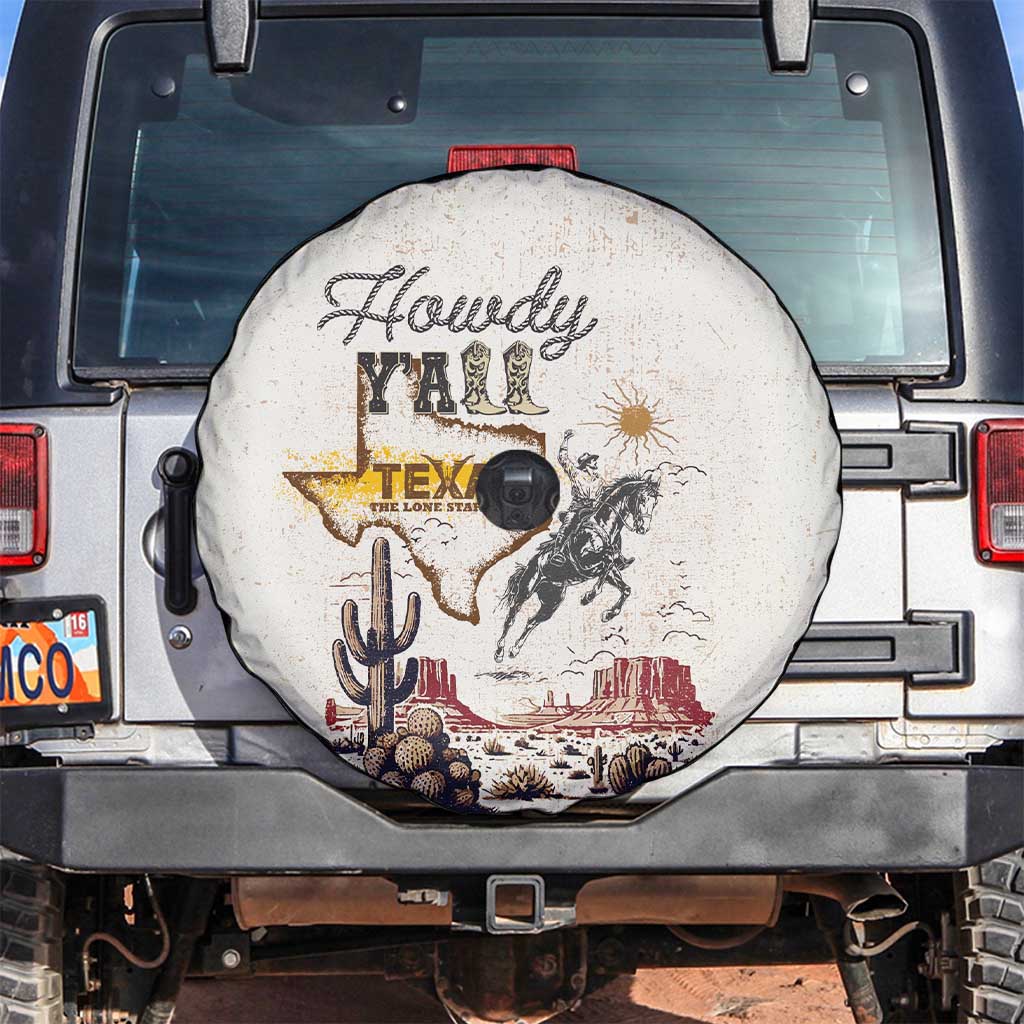 Texas Heritage Vintage Style Spare Tire Cover Howdy Y’all and Lone Star State - Wonder Print Shop