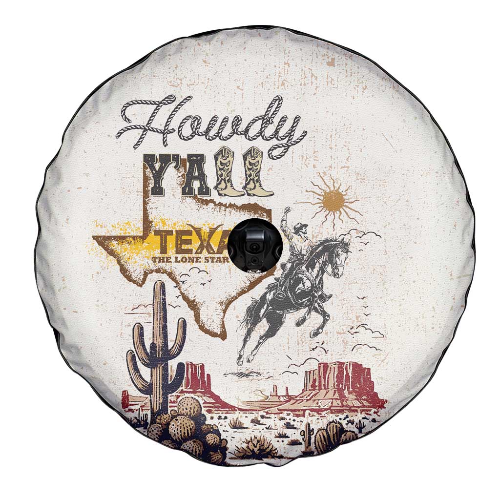 Texas Heritage Vintage Style Spare Tire Cover Howdy Y’all and Lone Star State - Wonder Print Shop