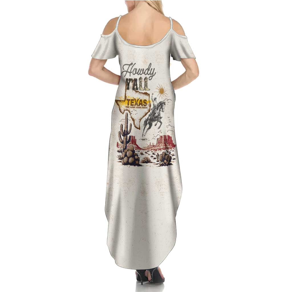 Texas Heritage Vintage Style Summer Maxi Dress Howdy Y’all and Lone Star State - Wonder Print Shop