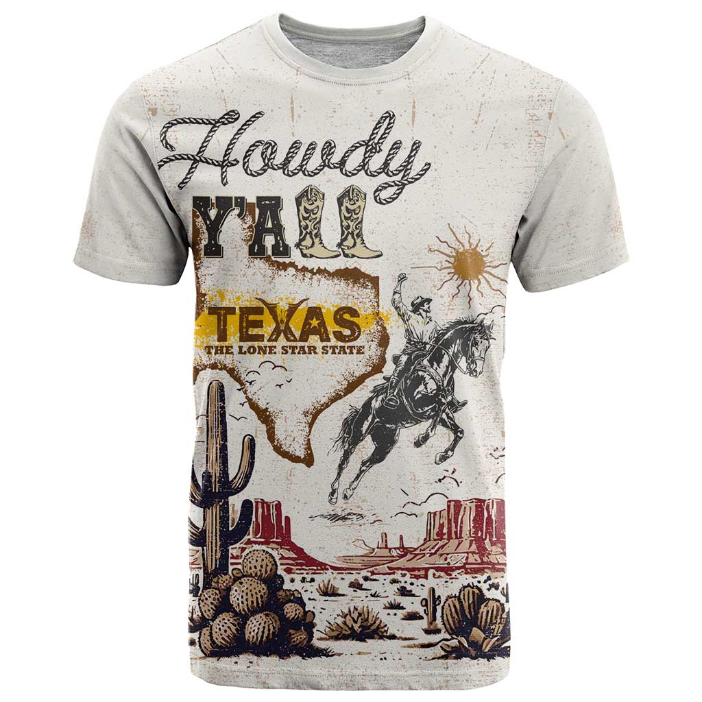 Texas Heritage Vintage Style T Shirt Howdy Y’all and Lone Star State - Wonder Print Shop
