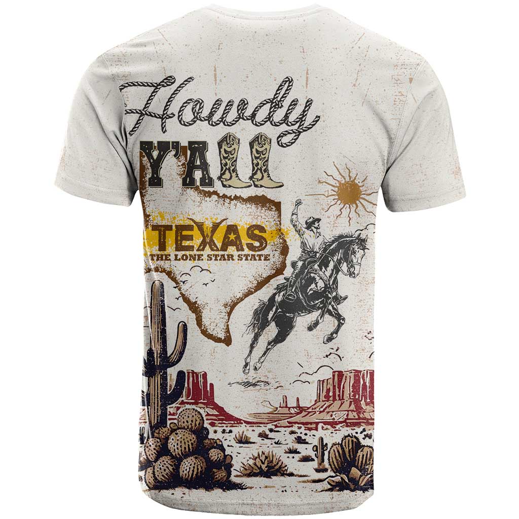 Texas Heritage Vintage Style T Shirt Howdy Y’all and Lone Star State - Wonder Print Shop