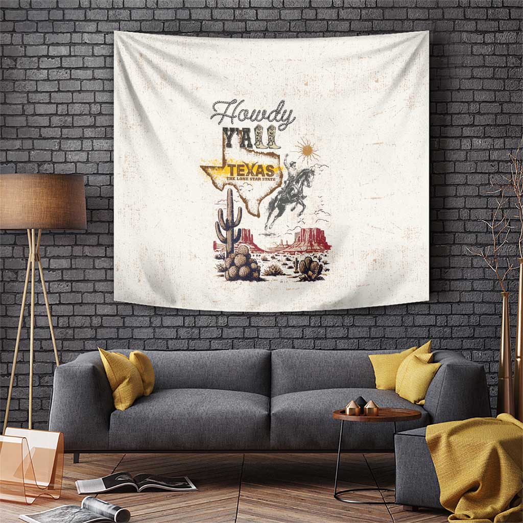 Texas Heritage Vintage Style Tapestry Howdy Y’all and Lone Star State - Wonder Print Shop