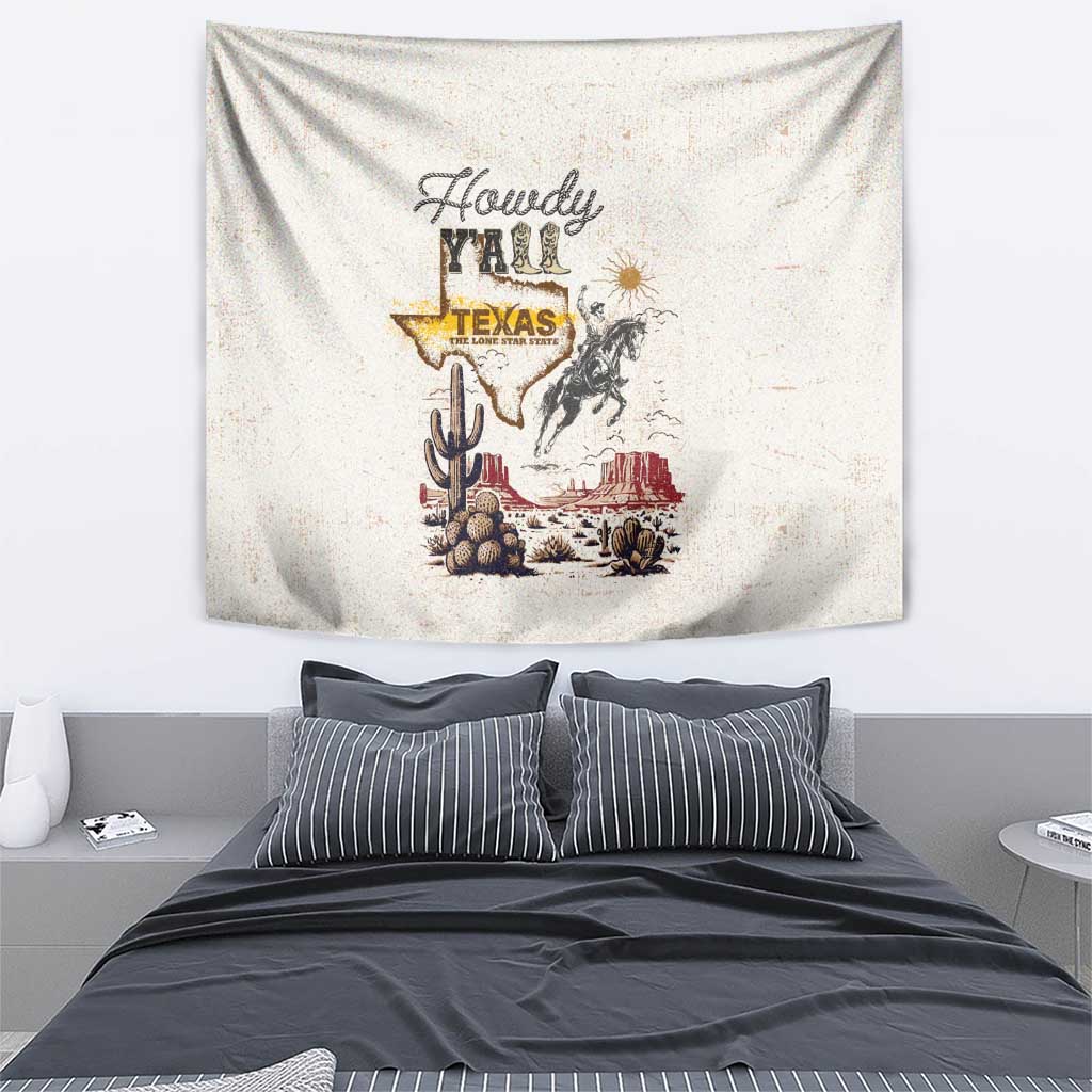 Texas Heritage Vintage Style Tapestry Howdy Y’all and Lone Star State - Wonder Print Shop