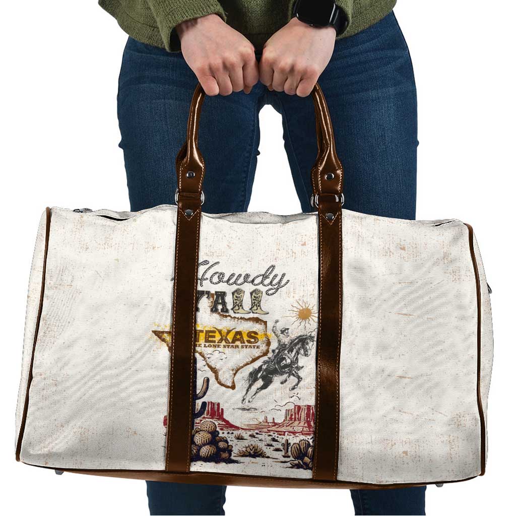 Texas Heritage Vintage Style Travel Bag Howdy Y’all and Lone Star State - Wonder Print Shop