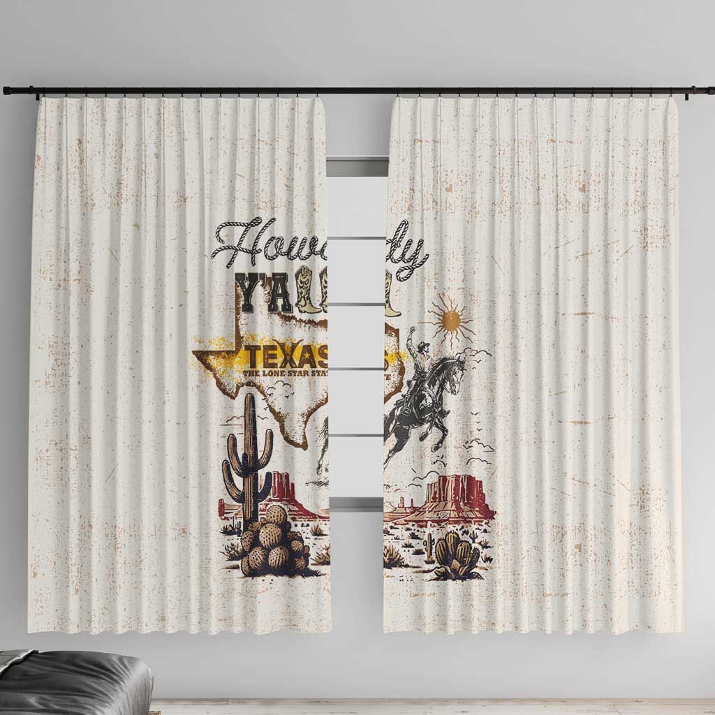 Texas Heritage Vintage Style Window Curtain Howdy Y’all and Lone Star State - Wonder Print Shop