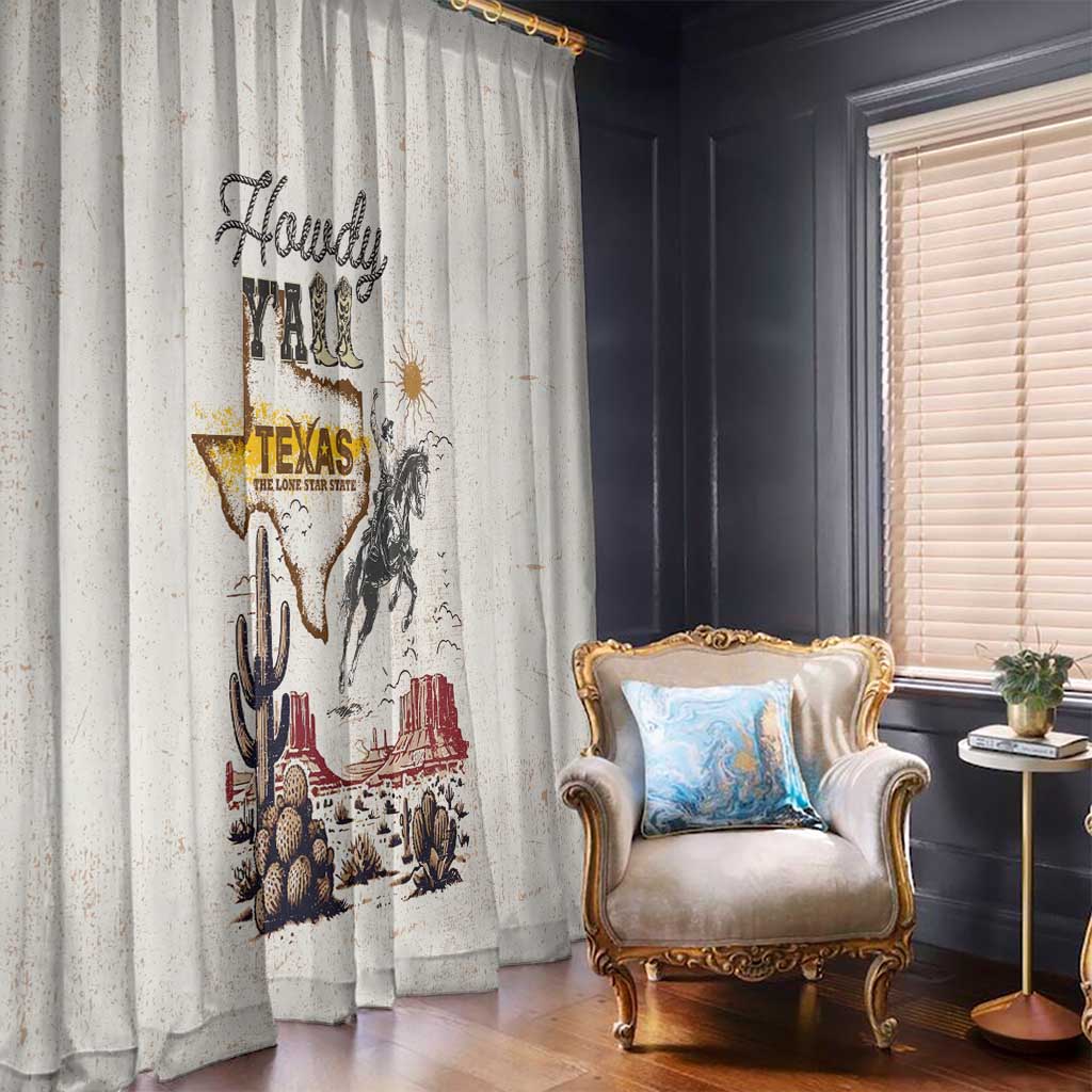 Texas Heritage Vintage Style Window Curtain Howdy Y’all and Lone Star State - Wonder Print Shop
